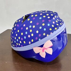 Schwinn Kids Purple Polka Dot Helmet with Pink Bow